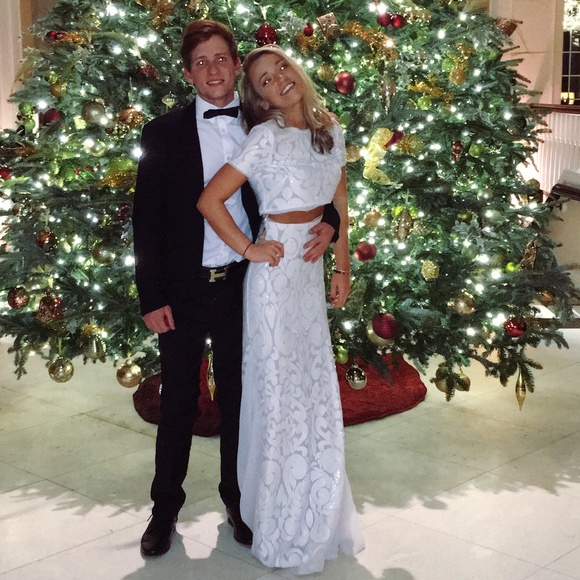 BCBG Two Piece Embroidered Sequin Gown - Picture 6 of 8